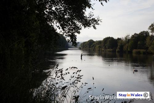 Fly fishing on the Wye at Builth