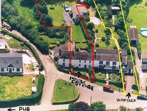 Aerial view showing the location of Wagtails Gower Apartment