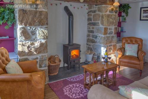 Living room with woodburner