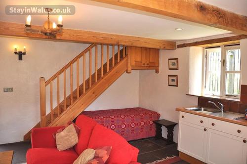 Single bed downstairs.