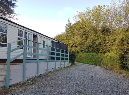 Entrance to caravan and parking area