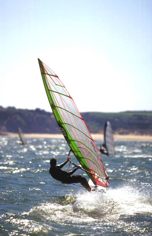 windsurfing at tenby