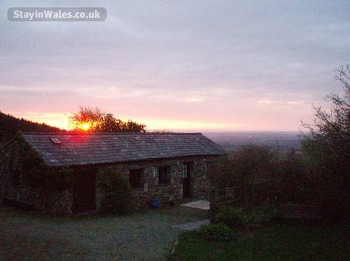 cottage at dusk