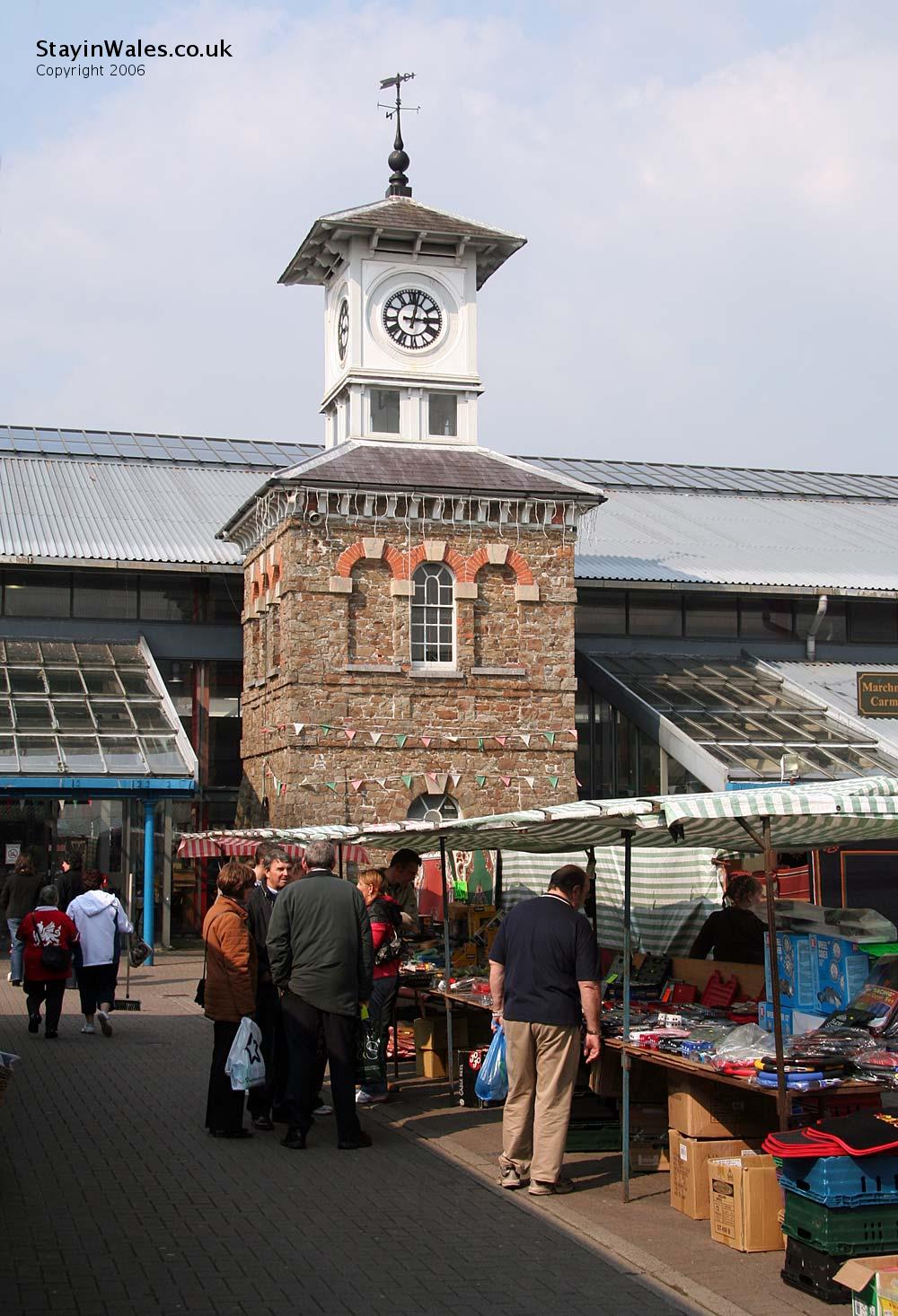 Carmarthen outdoor market in St Catherine Street