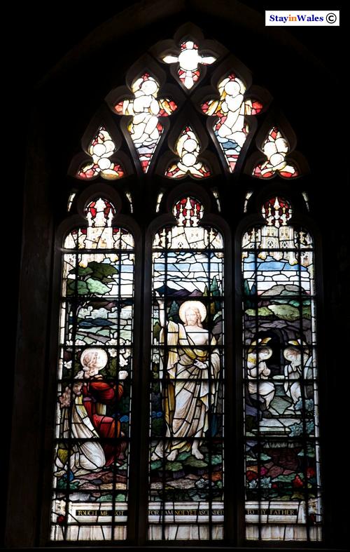 Stained glass church window, Hafod Estate