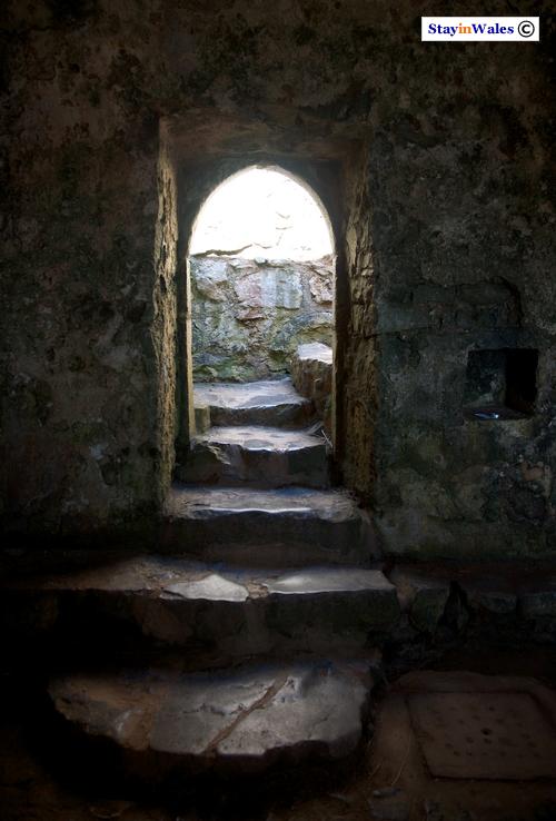 Steps inside St Govan's Chapel