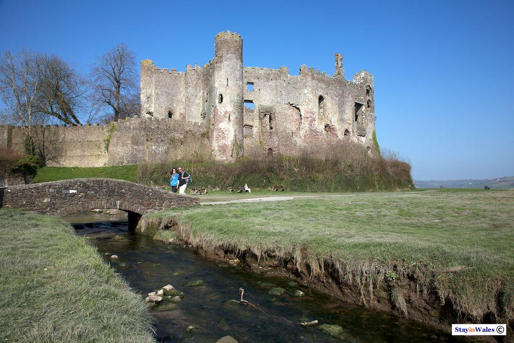 Laugharne Castle and River Coran